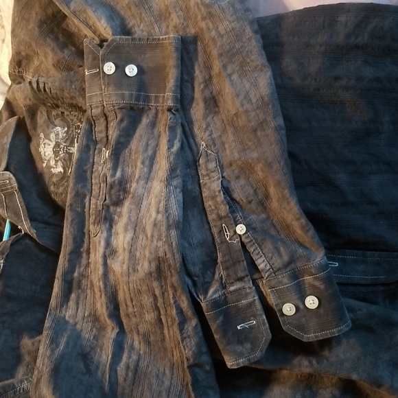 EIGHTY EIGHT MEN'S SHIRT, button down Grey,  Sz L, 100% cotton, EUC. CL#42 - Picture 5 of 5